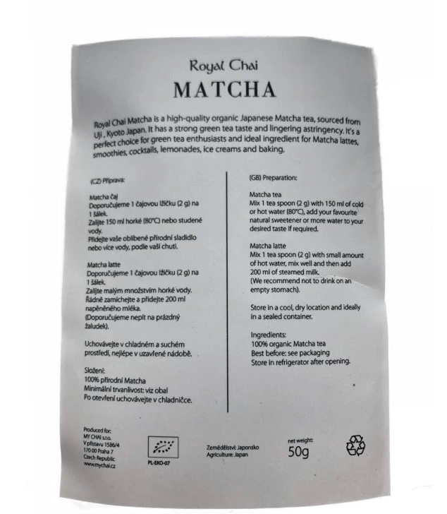 ROYAL CHAI MATCHA, 50 g