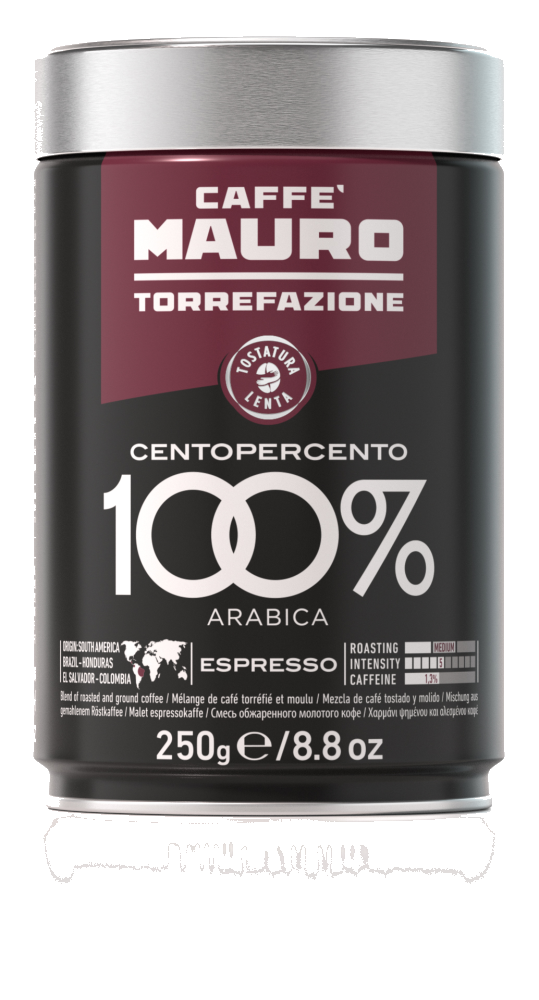 Caffé MAURO Centopercento, mletá káva, 250 g