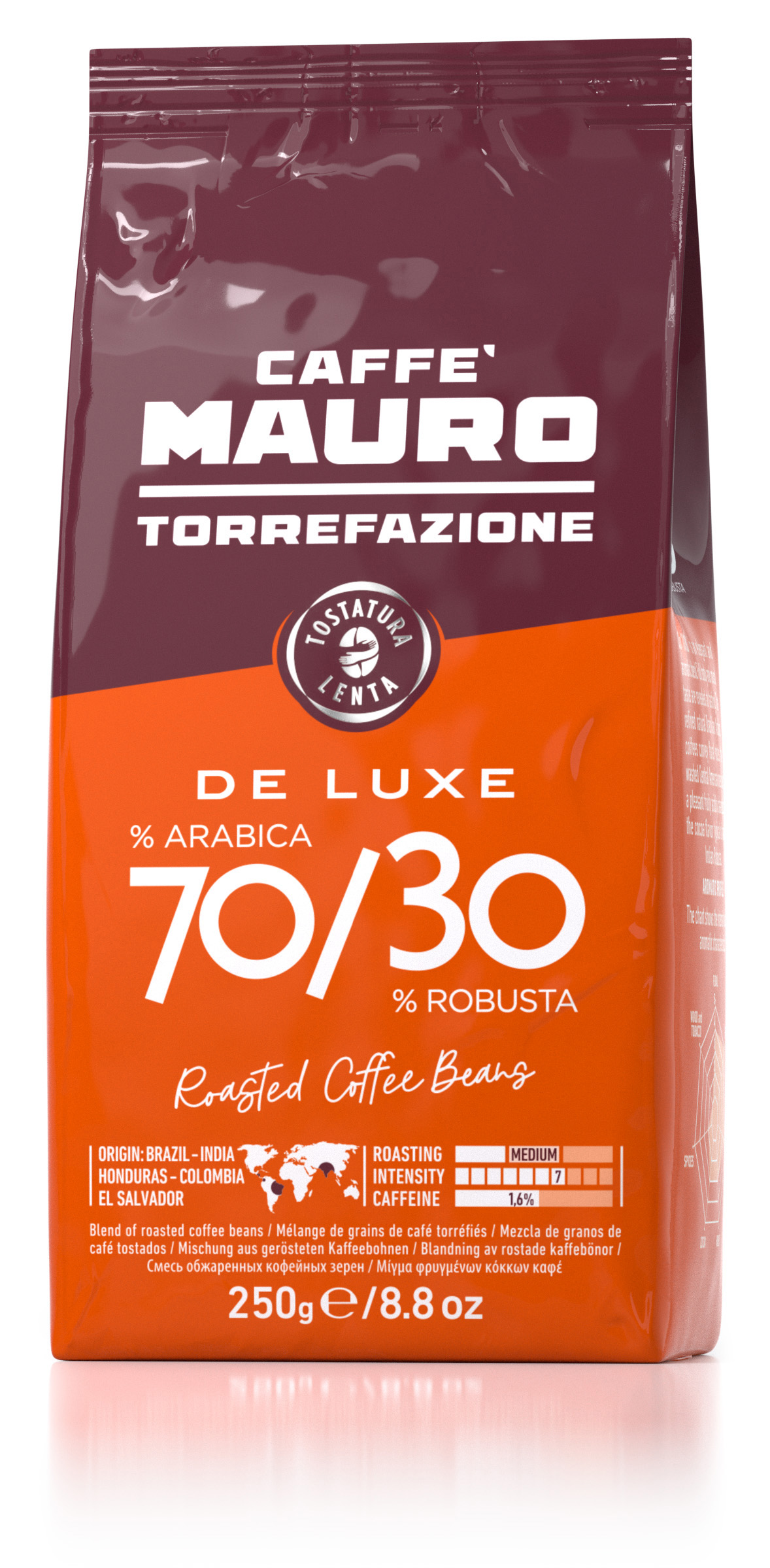 Caffé MAURO De Luxe, zrnková káva, 250 g