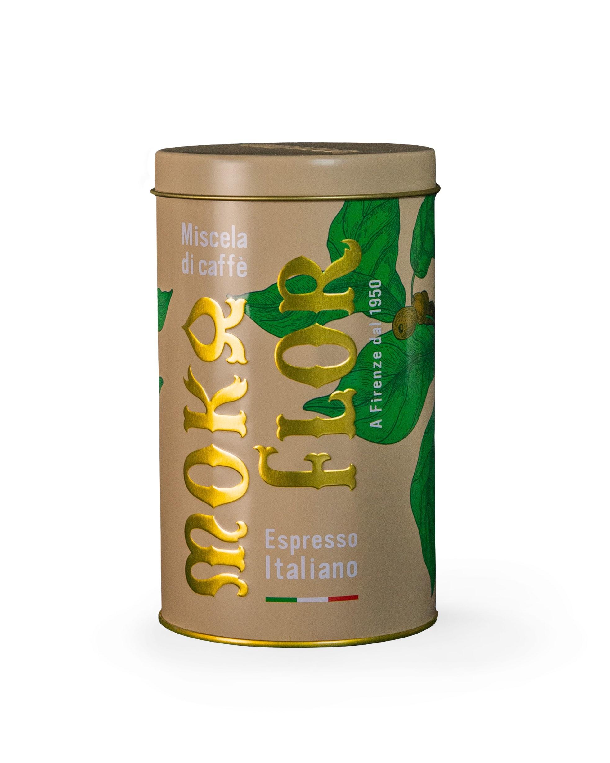 Caffé MOKAFLOR - Barattolo (80:20), zrnková káva, 250 g
