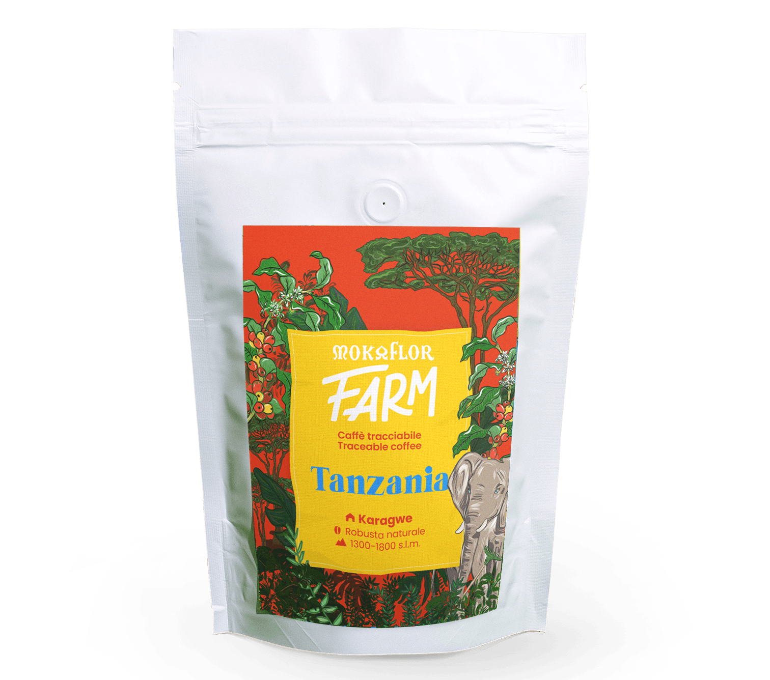 Caffé MOKAFLOR FARM - Tanzania, zrnková káva, 250 g